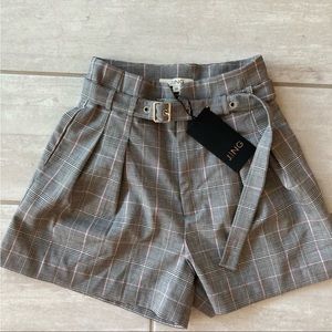 J. Plaid Shorts with J.ING Plaid Shorts with Belt NWT